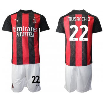 Men 2020-2021 club AC milan home 22 red Soccer Jerseys