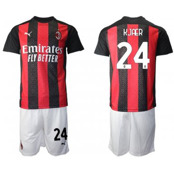 Men 2020-2021 club AC milan home 24 red Soccer Jerseys