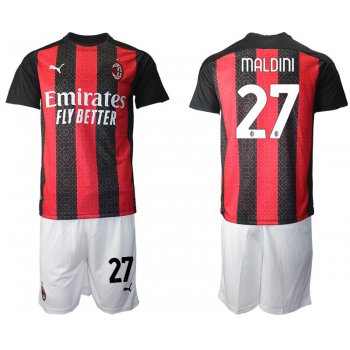 Men 2020-2021 club AC milan home 27 red Soccer Jerseys