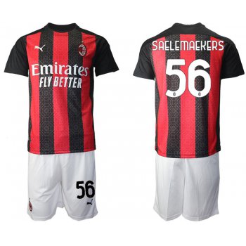 Men 2020-2021 club AC milan home 56 red Soccer Jerseys