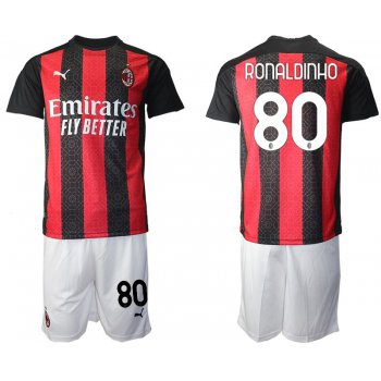 Men 2020-2021 club AC milan home 80 red Soccer Jerseys