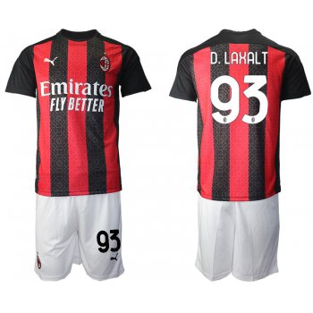 Men 2020-2021 club AC milan home 93 red Soccer Jerseys