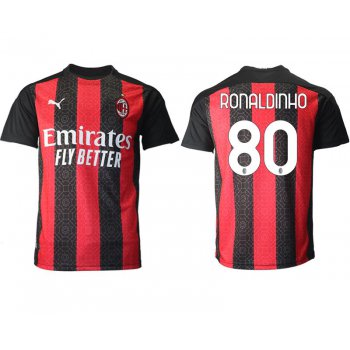 Men 2020-2021 club AC milan home aaa version 80 red Soccer Jerseys