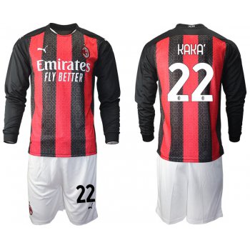 Men 2020-2021 club AC milan home long sleeve 22 red Soccer Jerseys