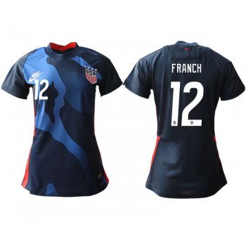 Women 2020-2021 Season National Team America away aaa 12 blue Soccer Jerseys1