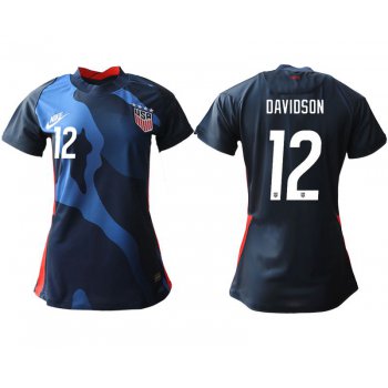 Women 2020-2021 Season National Team America away aaa 12 blue Soccer Jerseys