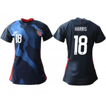 Women 2020-2021 Season National Team America away aaa 18 blue Soccer Jerseys