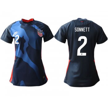 Women 2020-2021 Season National Team America away aaa 2 blue Soccer Jerseys