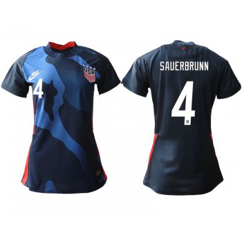 Women 2020-2021 Season National Team America away aaa 4 blue Soccer Jerseys