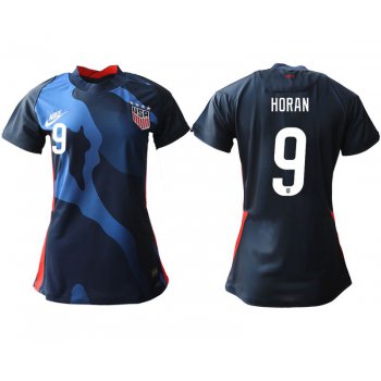 Women 2020-2021 Season National Team America away aaa 9 blue Soccer Jerseys