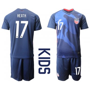 Youth 2020-2021 Season National team United States away blue 17 Soccer Jersey