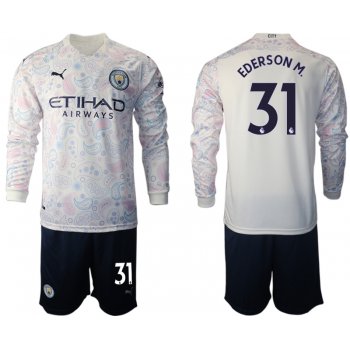 2021 Men Manchester city away long sleeve 31 soccer jerseys