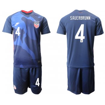 Men 2020-2021 Season National team United States away blue 4 Soccer Jersey