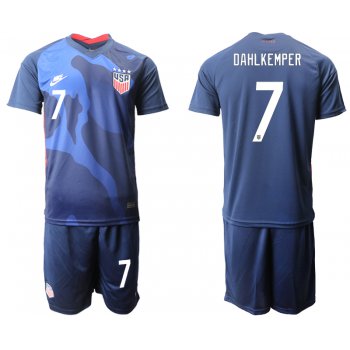 Men 2020-2021 Season National team United States away blue 7 Soccer Jersey