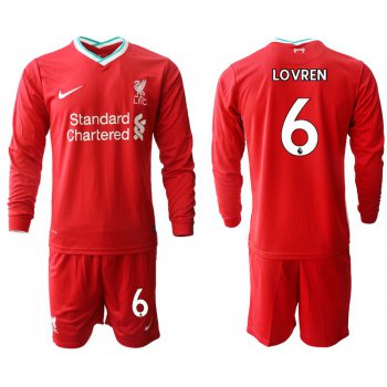 Men 2020-2021 club Liverpool home long sleeves 6 red Soccer Jerseys