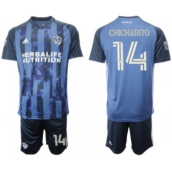 Men 2020-2021 club Los Angeles Galaxy away 14 blue Soccer Jerseys