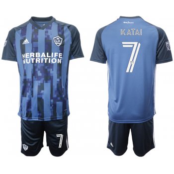 Men 2020-2021 club Los Angeles Galaxy away 7 blue Soccer Jerseys