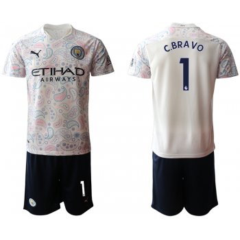 Men 2020-2021 club Manchester City away 1 white Soccer Jerseys