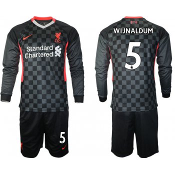 Men 2021 Liverpool away long sleeves 5 soccer jerseys