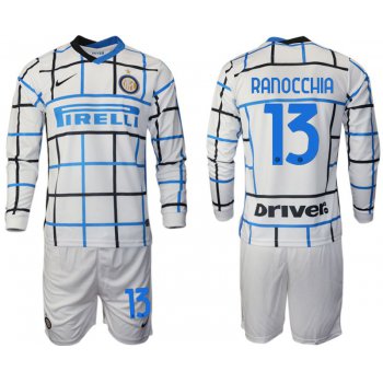 Men 2020-2021 club Inter milan away long sleeve 13 white Soccer Jerseys