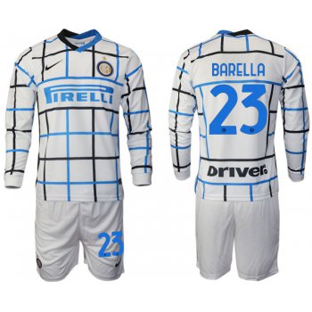 Men 2020-2021 club Inter milan away long sleeve 23 white Soccer Jerseys