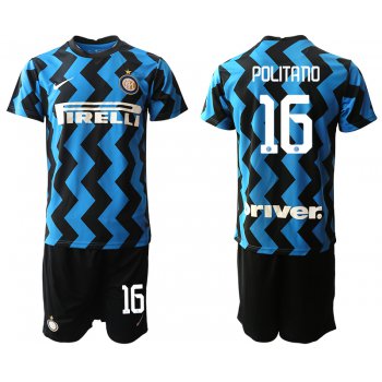 Men 2020-2021 club Inter milan home 16 blue Soccer Jerseys