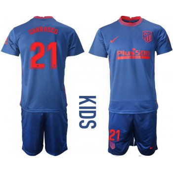 Youth 2020-2021 club Atletico Madrid away 21 blue Soccer Jerseys