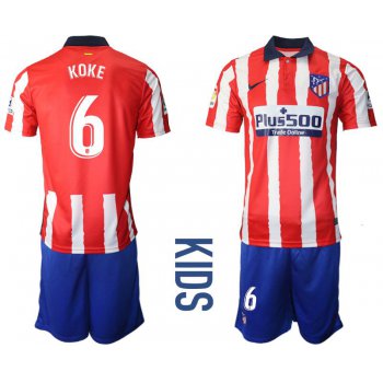 Youth 2020-2021 club Atletico Madrid home 6 red Soccer Jerseys