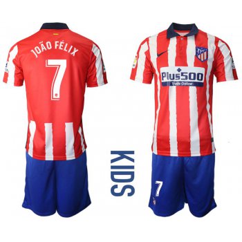 Youth 2020-2021 club Atletico Madrid home 7 red Soccer Jerseys