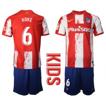 Youth 2021-2022 Club Atletico Madrid home red 6 Nike Soccer Jersey