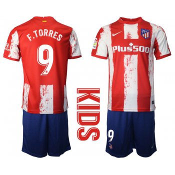 Youth 2021-2022 Club Atletico Madrid home red 9 Nike Soccer Jersey