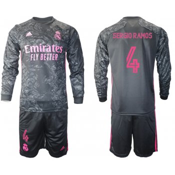 2021 Men Real Madrid away long sleeve 4 soccer jerseys