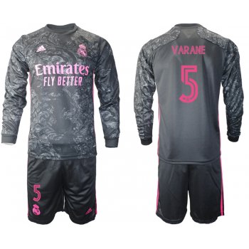 2021 Men Real Madrid away long sleeve 5 soccer jerseys