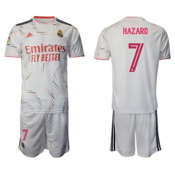 Men 2021-2022 Club Real Madrid home white 7 Adidas Soccer Jerseys