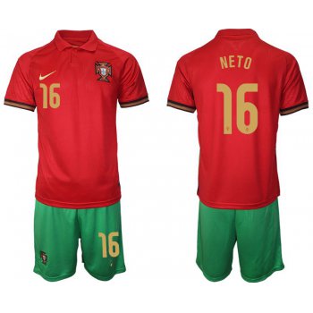 Men 2020-2021 European Cup Portugal home red 16 Nike Soccer Jersey