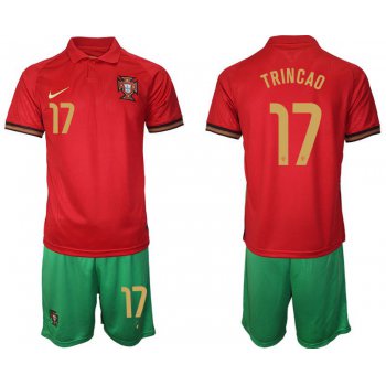 Men 2020-2021 European Cup Portugal home red 17 Nike Soccer Jersey