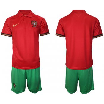 Men 2020-2021 European Cup Portugal home red blank Nike Soccer Jersey