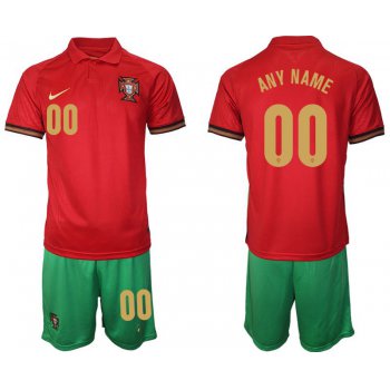 Men 2020-2021 European Cup Portugal home red customized Nike Soccer Jersey