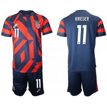 Men 2020-2021 National team United States away 11 blue Nike Soccer Jersey