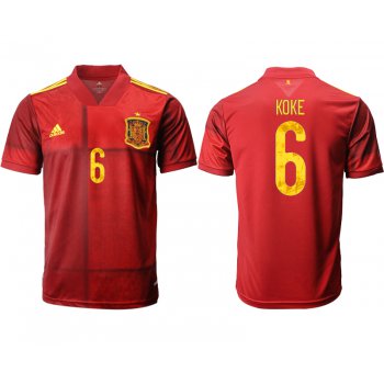 Men 2021 Europe Spain home AAA version 6 soccer jerseys