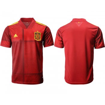 Men 2021 Europe Spain home AAA version soccer jerseys