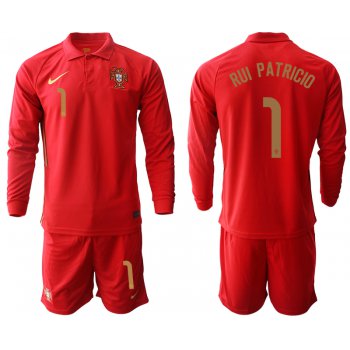 Men 2021 European Cup Portugal home red Long sleeve 1 Soccer Jersey