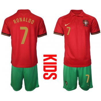 2021 European Cup Portugal home Youth 7 soccer jerseys