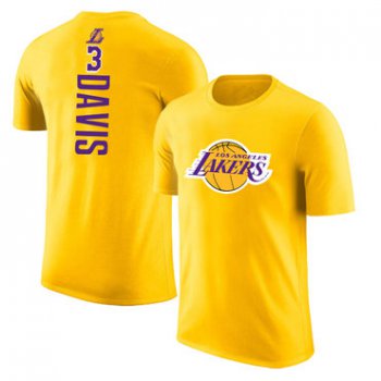 Los Angeles Lakers 3 Anthony Davis Yellow T-Shirt