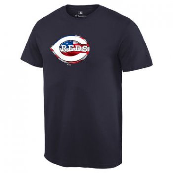 Men's Cincinnati Reds Navy Banner Wave T Shirt