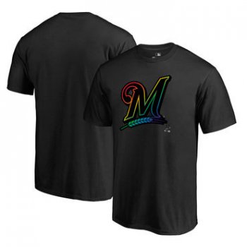 Men's Milwaukee Brewers Fanatics Branded Black Big Tall Pride T Shirt