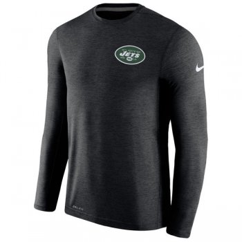 Men's New York Jets Nike Black Coaches Long Sleeve Performance T-Shirt