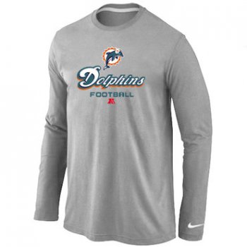 NIKE Miami Dolphins Critical Victory Long Sleeve T-Shirt Grey