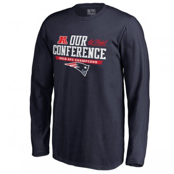 New England Patriots 2016 Our Conference 2016 AFC Champions Navy Men's Long Sleeve T-Shirt