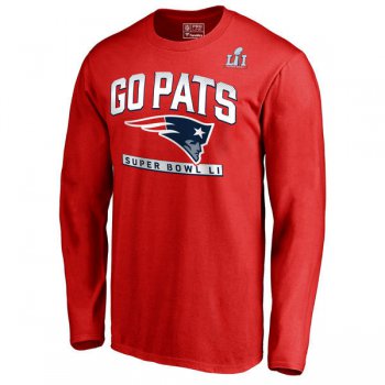 New England Patriots Go Pats Red Men's Long Sleeve T-Shirt